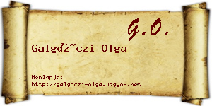 Galgóczi Olga névjegykártya